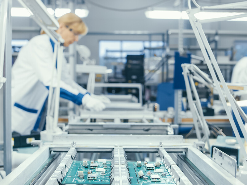 Production line in Electronics Manufacturing
